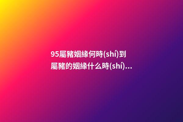 95屬豬姻緣何時(shí)到 屬豬的姻緣什么時(shí)候到，屬豬人快來(lái)看看你的姻緣如何？-第1張-觀點(diǎn)-玄機(jī)派